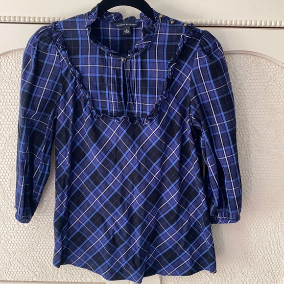 Blue Patterned Banana Republic Blouse - Picture 1 of 2